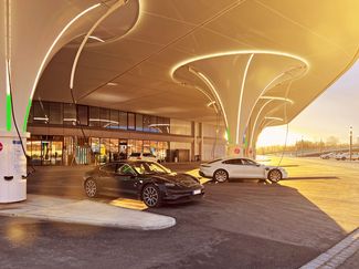 Elektroladestation mit Porsche